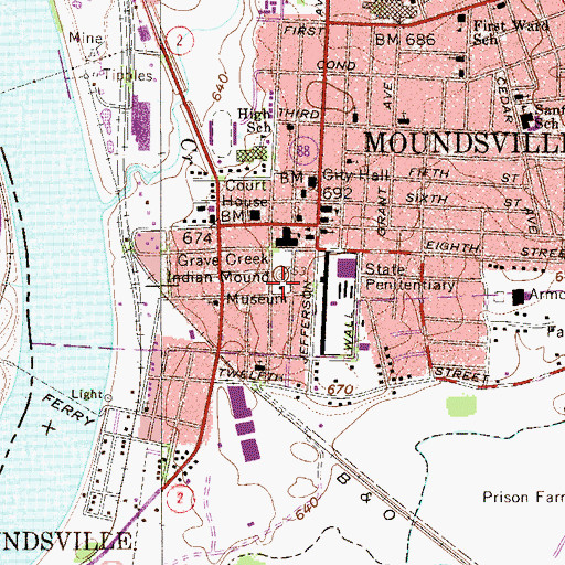 Topographic Map of Delf Norona Museum, WV