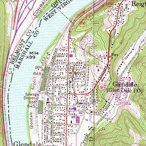 Topographic Map of Dowdell Park, WV