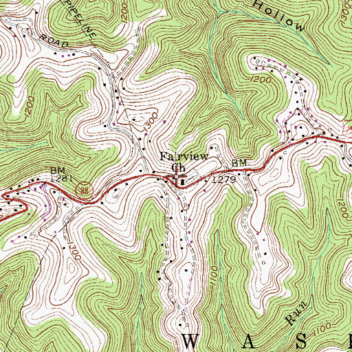 Topographic Map of Fairview School (historical), WV