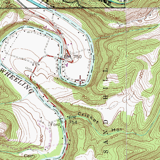 Topographic Map of Fort Van Metre (historical), WV