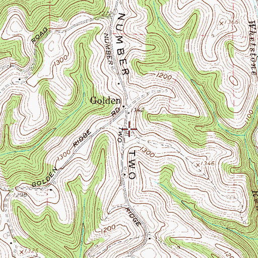 Topographic Map of Golden Number 2 School (historical), WV