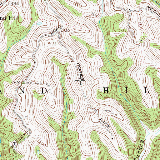 Topographic Map of Lone Oak School (historical), WV