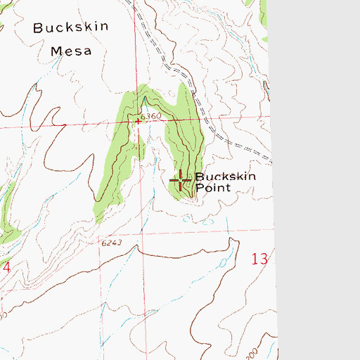 Topographic Map of Buckskin Point, CO