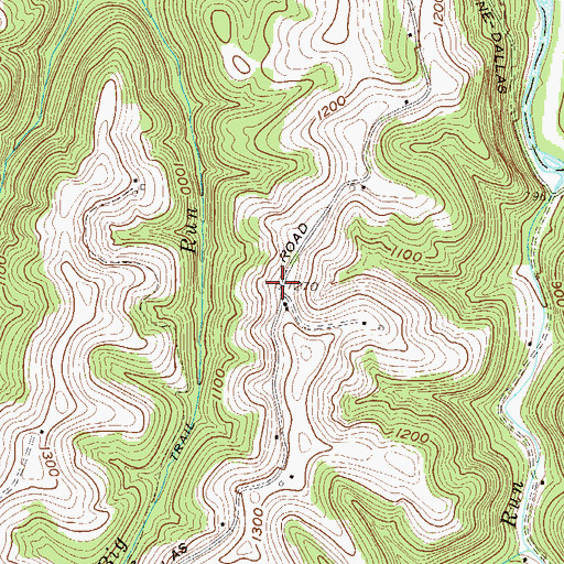Topographic Map of Oak Dale School (historical), WV
