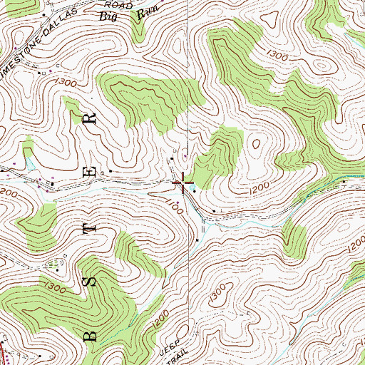 Topographic Map of Oak Grove School (historical), WV