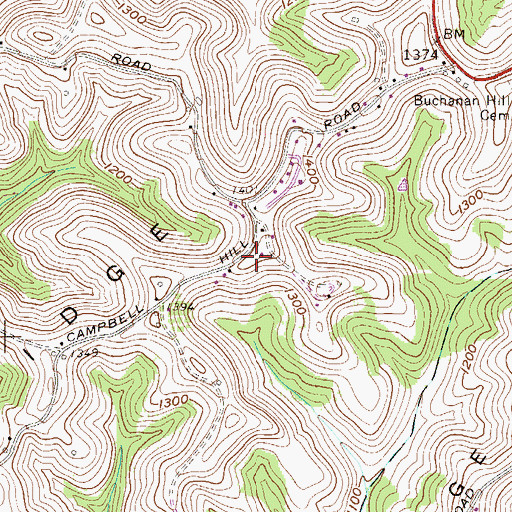 Topographic Map of Old Field School (historical), WV