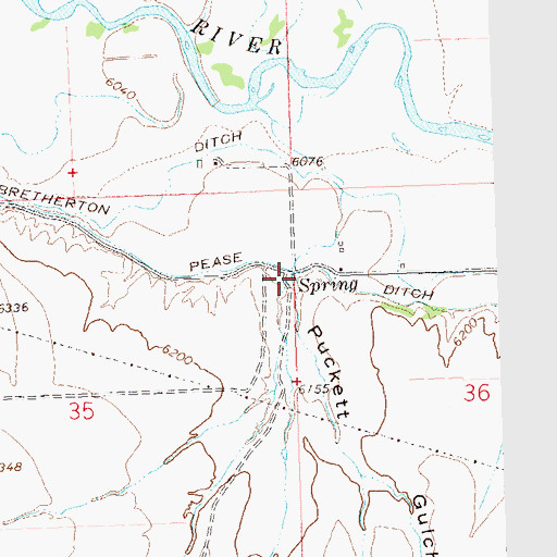 Topographic Map of Puckett Gulch, CO