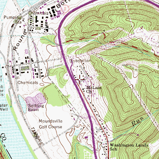 Topographic Map of Round Bottom School (historical), WV