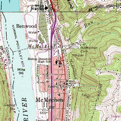 Topographic Map of Saint James Roman Catholic Church, WV
