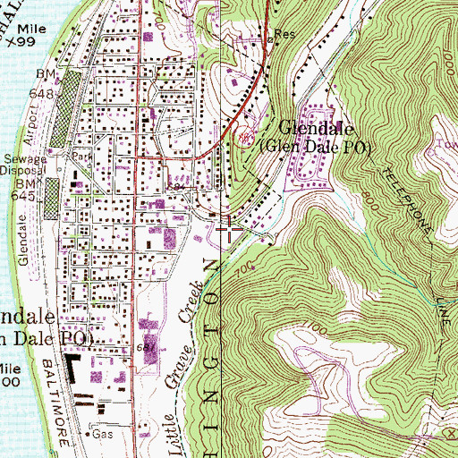 Topographic Map of Saint Jude Park, WV