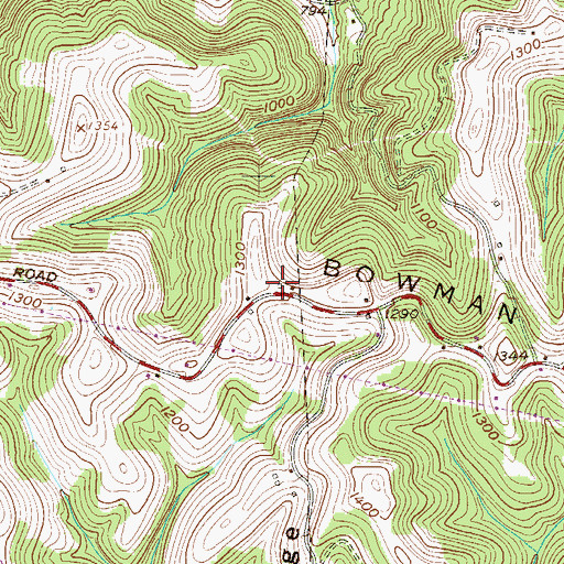 Topographic Map of Center School (historical), WV