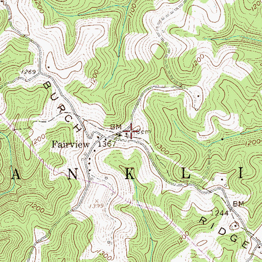 Topographic Map of Fairview Cemetery, WV