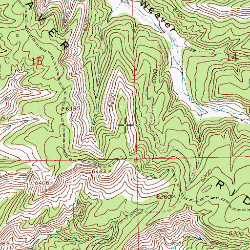 Topographic Map of Weaver Ridge, UT