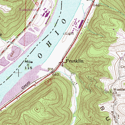 Topographic Map of Franklin-Lower Graysville School (historical), WV