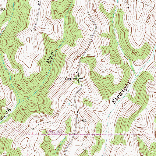 Topographic Map of Hubbs Cemetery, WV