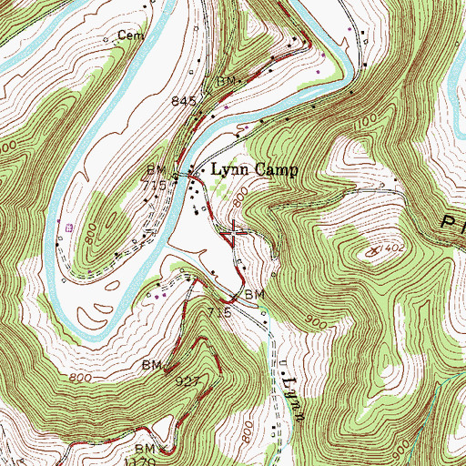 Topographic Map of Lynn Camp School (historical), WV