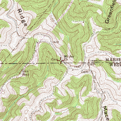 Topographic Map of Mount Joy Cemetery, WV