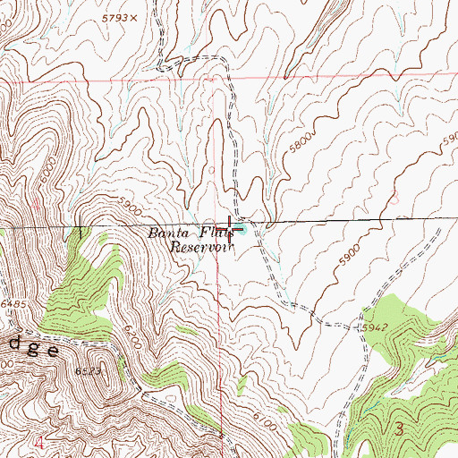 Topographic Map of Banta Flats Reservoir, CO