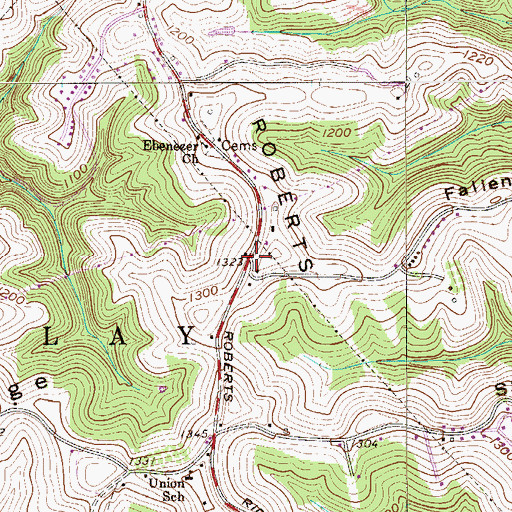 Topographic Map of Rock Hill Baptist Church (historical), WV