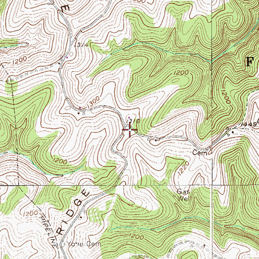 Topographic Map of Sloane Christian Church (historical), WV