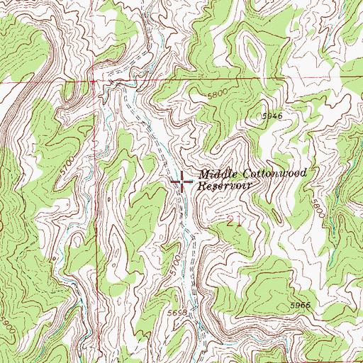 Topographic Map of Middle Cottonwood Reservoir, CO