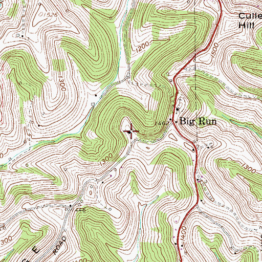 Topographic Map of Big Run School (historical), WV
