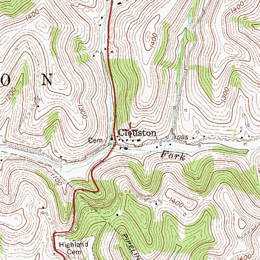 Topographic Map of Cameron High School, WV