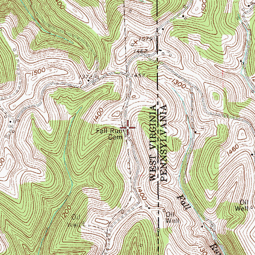 Topographic Map of Fall Run Church (historical), WV