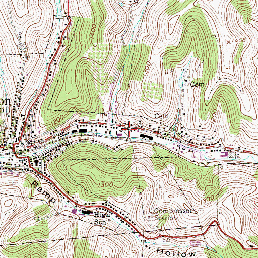 Topographic Map of First Brethren Church, WV