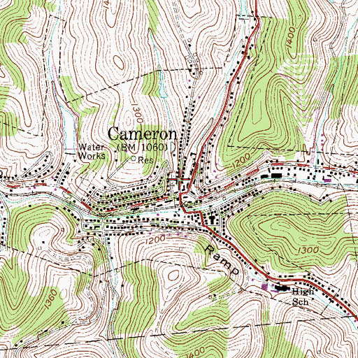 Topographic Map of First Christian Church, WV