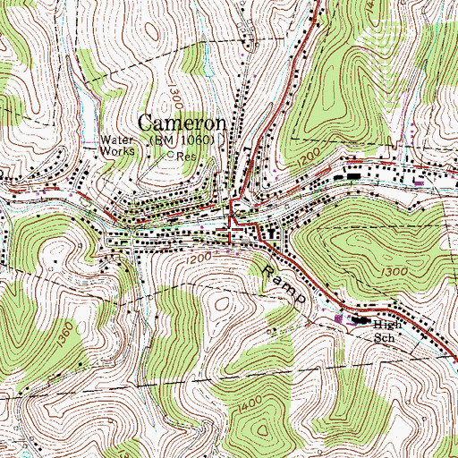 Topographic Map of First Presbyterian Church, WV
