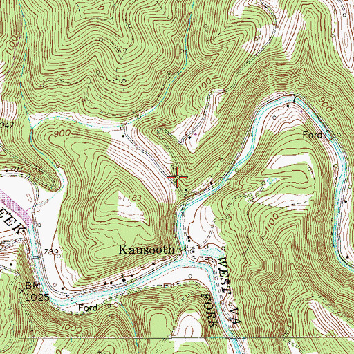 Topographic Map of Kausooth School (historical), WV