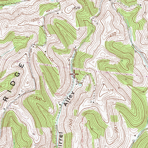 Topographic Map of Squirrel Alley School (historical), WV