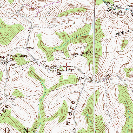 Topographic Map of Terrill School (historical), WV