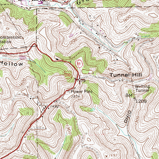Topographic Map of Tunnel Hill School (historical), WV