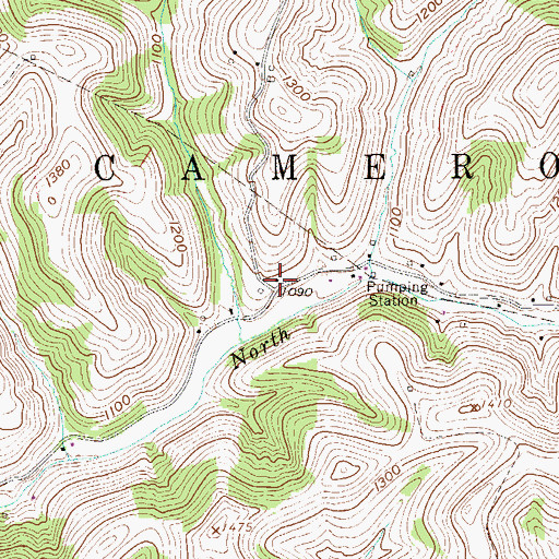 Topographic Map of Coe School (historical), WV