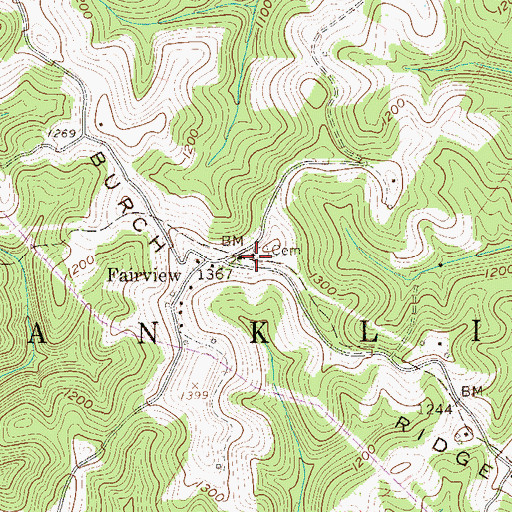Topographic Map of Fairview Christian Church, WV