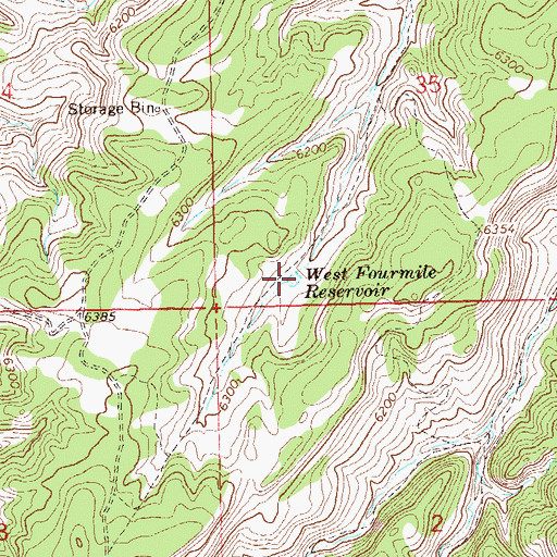 Topographic Map of West Fourmile Reservoir, CO