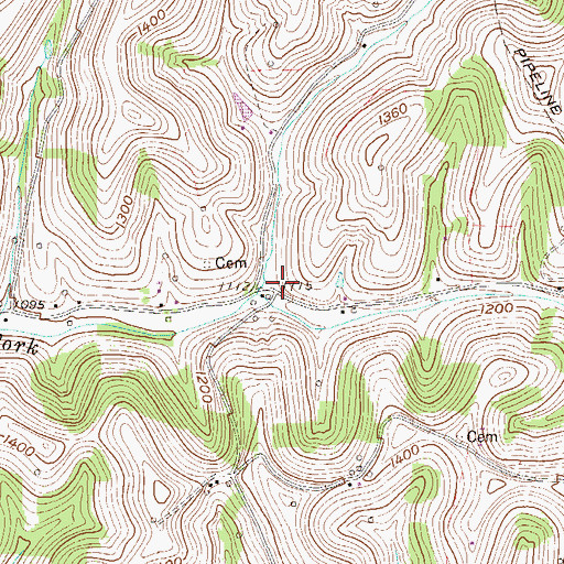 Topographic Map of Hicks School (historical), WV