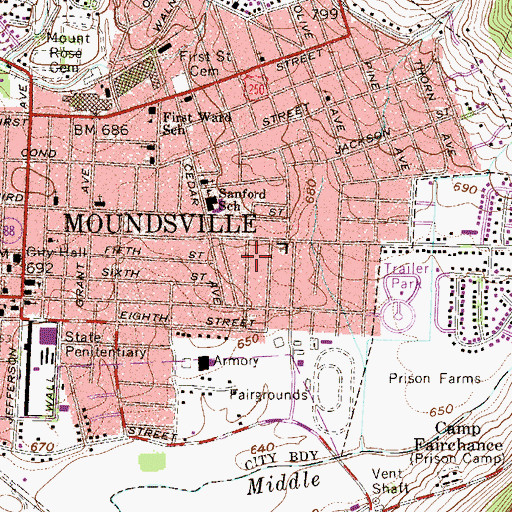 Topographic Map of House of Prayer, WV