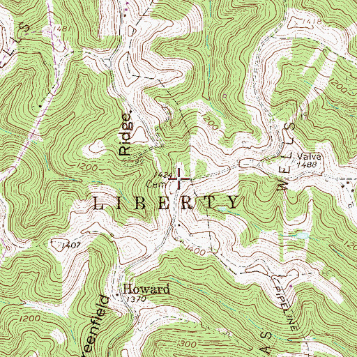 Topographic Map of Howard (historical), WV
