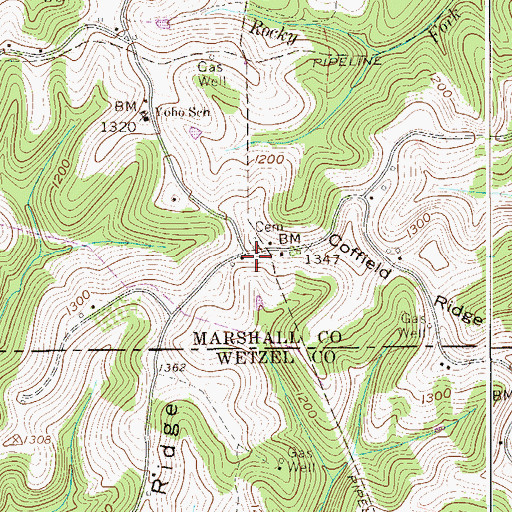 Topographic Map of Pioneer Methodist Church (historical), WV