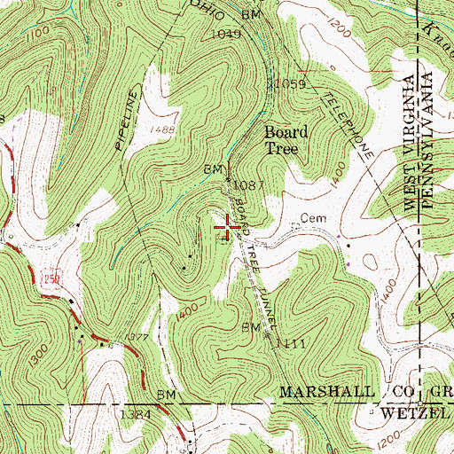 Topographic Map of Ride Ridge Church (historical), WV