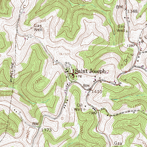 Topographic Map of Saint Josephs Catholic Church, WV