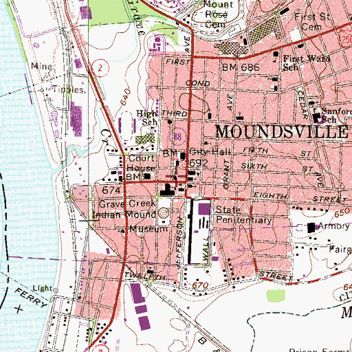 Topographic Map of Simpson United Methodist Church, WV