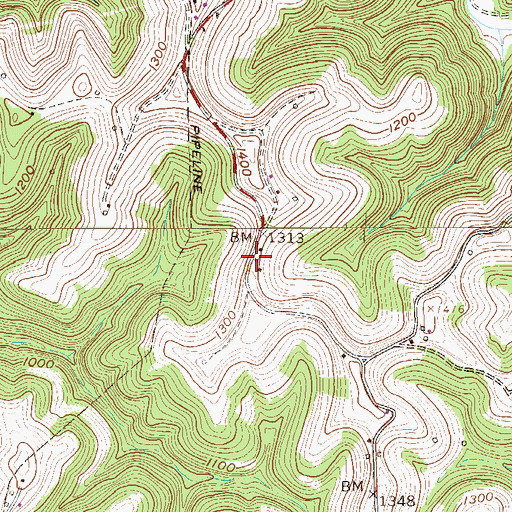Topographic Map of Teutonia-Peabody School (historical), WV