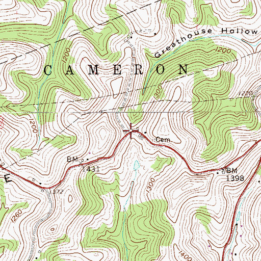 Topographic Map of Upper Bane School (historical), WV