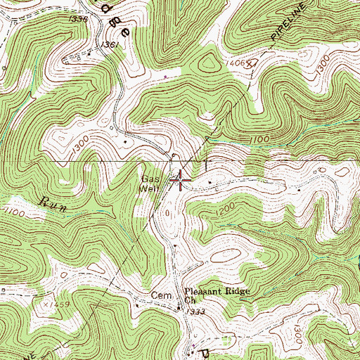 Topographic Map of Victory-Pleasant Ridge School (historical), WV