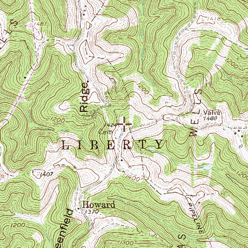 Topographic Map of Warfield School (historical), WV