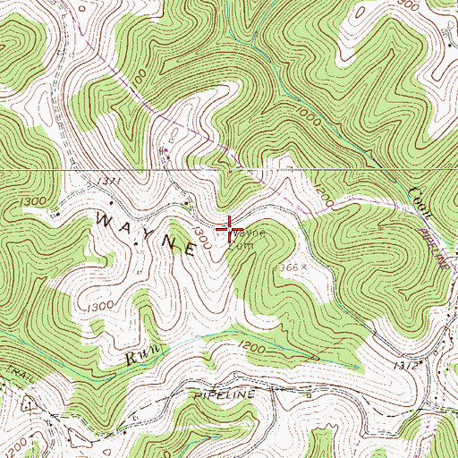 Topographic Map of Wayne Methodist Church (historical), WV